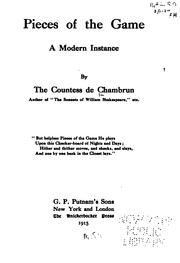 Cover of: Pieces of the game by Jacques Aldebert de Pineton comte de Chambrun