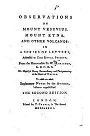 Cover of: Observations on Mount Vesuvius, Mount Etna, and other volcanos by Hamilton, William Sir