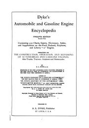 Cover of: Dyke's automobile and gasoline engine encyclopedia. by Dyke, Andrew Lee