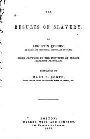 Cover of: The results of slavery.