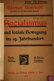 Cover of: Sozialismus und soziale Bewegung im 19. Jahrhundert.