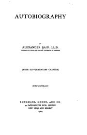 Cover of: Autobiography by Alexander Bain