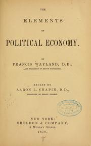 Cover of: The elements of political economy.