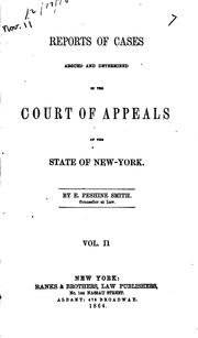 Cover of: Reports of Cases Argued and Determined in the Court of Appeals of the State ...