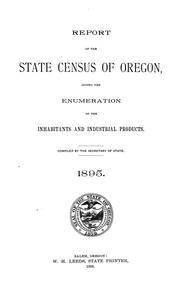 Cover of: Report of the state census: giving the enumeration of the inhabitants and industrial products.