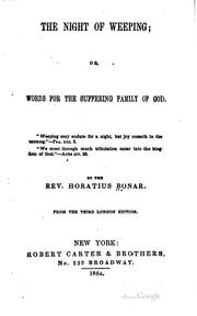 Cover of: Night of Weeping ... by Horatius Bonar