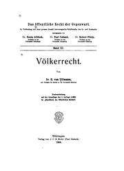 Cover of: Völkerrecht. by Emanuel Ullmann