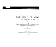 Cover of: The Venus Di Milo, Its History and Its Art