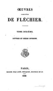 Cover of: Œuvres complètes de Fléchier