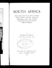 Cover of: South Africa: (The Cape colony, Natal, Orange Free State, South African Republic, and all other territories south of the Zambesi)