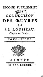 Cover of: Collection complete des œuvres de J.J. Rousseau by Jean-Jacques Rousseau