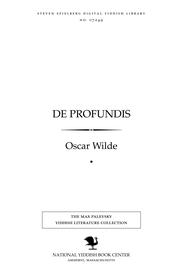 Cover of: De profundis by Oscar Wilde