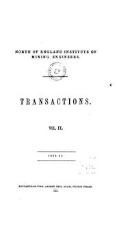Cover of: Transactions by North of England Institute of Mining and Mechanical Engineers., American Society of Civil Engineers, Gerard H. Matthes