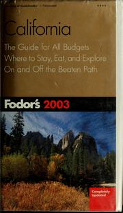 Cover of: Fodor's 2003 California