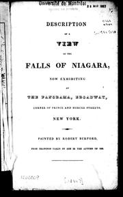 Cover of: Description of a view of the falls of Niagara by Robert Burford