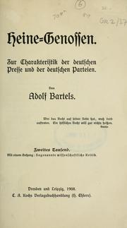 Cover of: Heine-Genossen by Bartels, Adolf