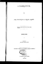 A narrative by Head, Francis Bond Sir