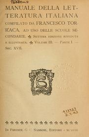 Cover of: Manuale della letteratura Italiana