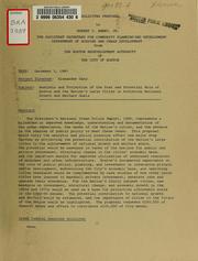 Unsolicited proposal to robert c. Embry, jr., the assistant secretary for community planning and development, department of housing and urban development from the Boston redevelopment authority of the city of Boston by Boston Redevelopment Authority