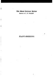 Cover of: Plant-breeding: Being Five Lectures Upon the Amelioration of Domestic Plants