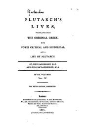 Cover of: Plutarch's Lives