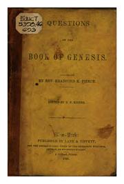 Cover of: Questions on the Book of Genesis