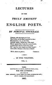 Cover of: Lectures on the truly eminent English poets