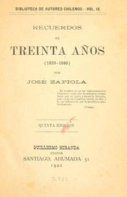 Cover of: Recuerdos de treinta años, 1810-1840