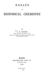 Cover of: Essays in historical chemistry