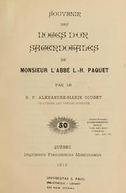 Cover of: Souvenir des noces d'or sacerdotales de Monseigneur l'abbé L.-H. Paquet