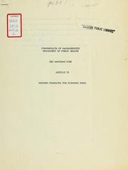 The sanitary code, article vi: minimum standards for swimming pools by Massachusetts. Dept. of Public Health