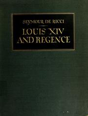 Louis XIV and regency furniture and decoration by Ricci, Seymour de