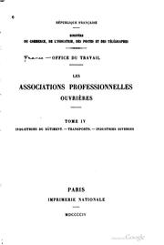 Cover of: Les associations professionnelles ouvrières.