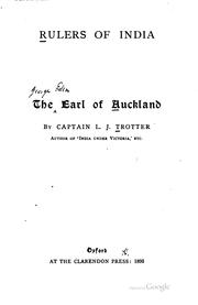 Cover of: The Earl of Auckland by Lionel J. Trotter