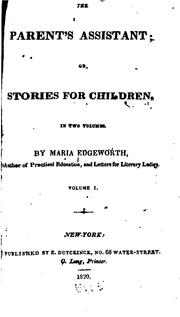 Cover of: The parent's assistant by Maria Edgeworth