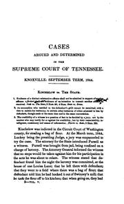 Cover of: Reports of Cases Argued and Determined in the Supreme Court of Tennessee ...