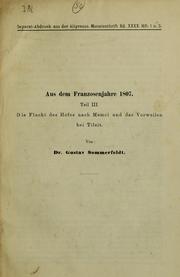 Cover of: Aus dem Franzosenjahre 1807 by Gustav Sommerfeldt