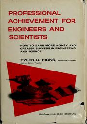 Cover of: Professional achievement for engineers and scientists by Tyler Gregory Hicks