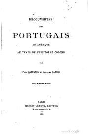 Cover of: Découvertes des Portugais en Amérique au temps de Christophe Colomb by Paul Gaffarel