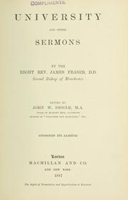 Cover of: University and other sermons