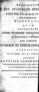 Cover of: Examinatur S. Rev. Staeudlini interpretatio loci Ies. LII, 13.14.15. et LIII. tot. disputatio