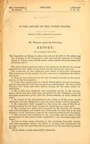 Cover of: [James F. Jaques]: report to accompany bill S. 59