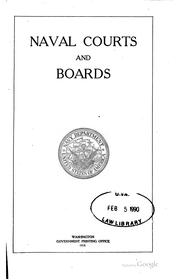 Cover of: Naval courts and boards.