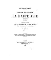 Cover of: J.-L. Dutreuil de Rhins. Mission scientifique dans la haute Asie, 1890-1895 ...