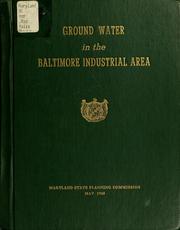 Cover of: Ground water in the Baltimore industrial area