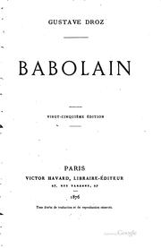 Cover of: Babolain by Gustave Droz