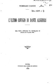 Cover of: L' ultimo rifugio di Dante Alighieri by Ricci, Corrado
