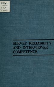 Cover of: Survey reliability and interviewer competence by Mathew Hauck, Mathew Hauck