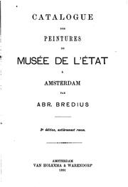 Cover of: Catalogue des peintures du Musée de l'Etat à Amsterdam by Abraham Bredius