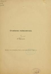 Cover of: Crustacea Malacostraca, ...: Med 2 kobbertavler, ...